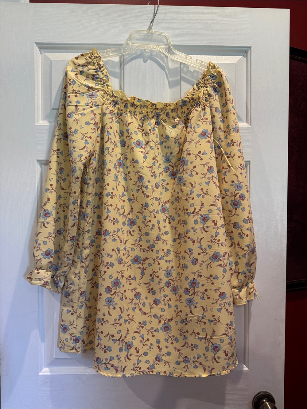BeBop Yellow Floral Smocked Top